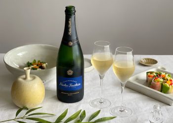 七夕に五色の生春巻きとシャンパンを